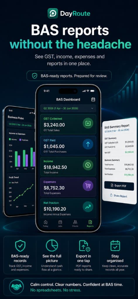 DayRoute — BAS reports without the headache