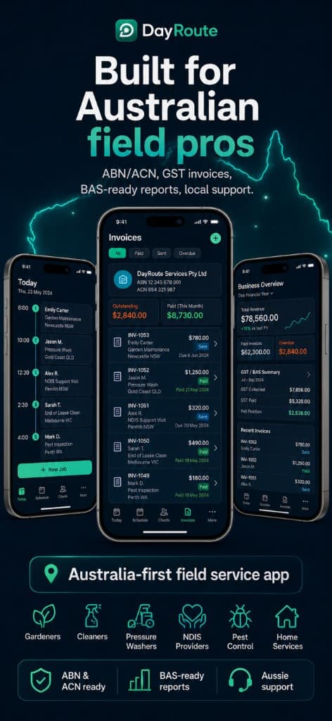 DayRoute — built for Australian field professionals