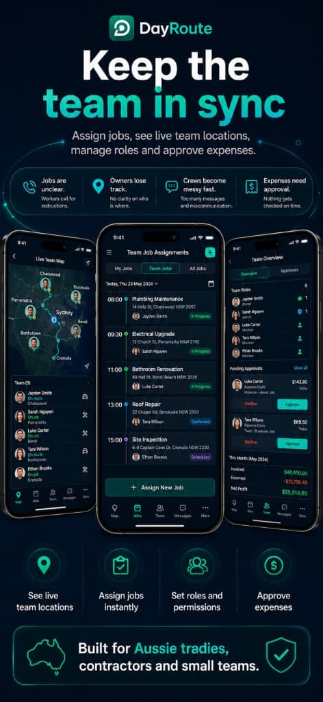 DayRoute — keep the team in sync with job assignment and live map