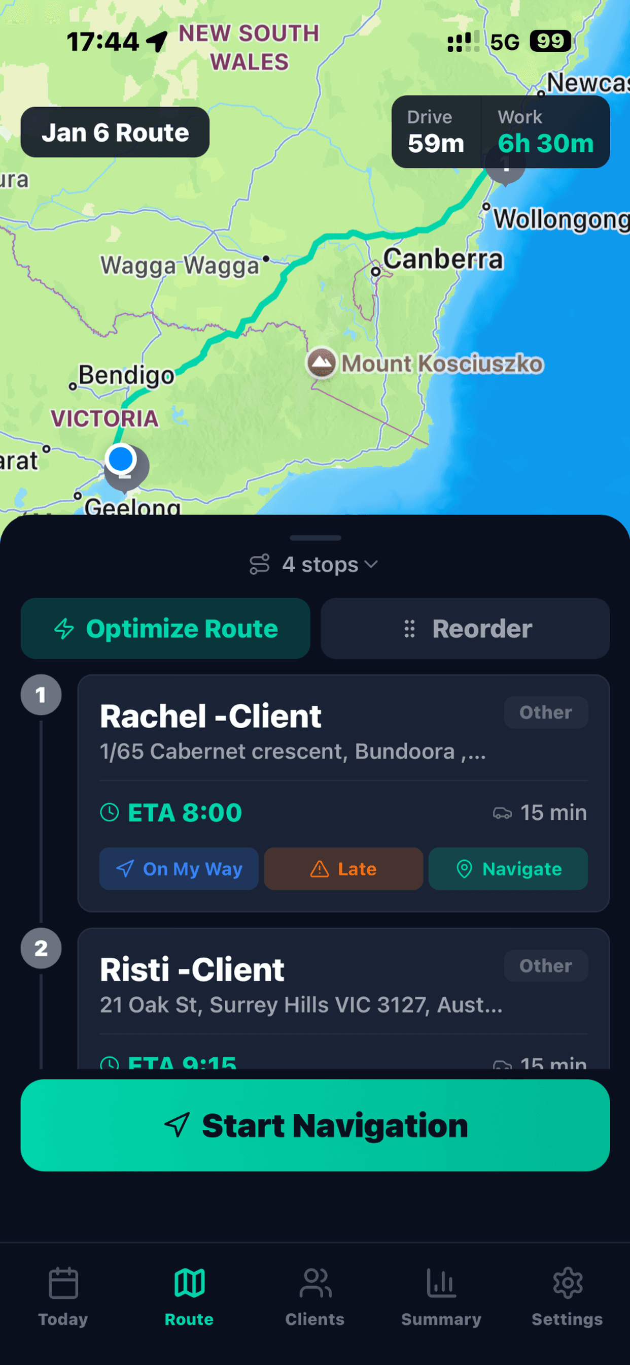 Route Optimisation screenshot