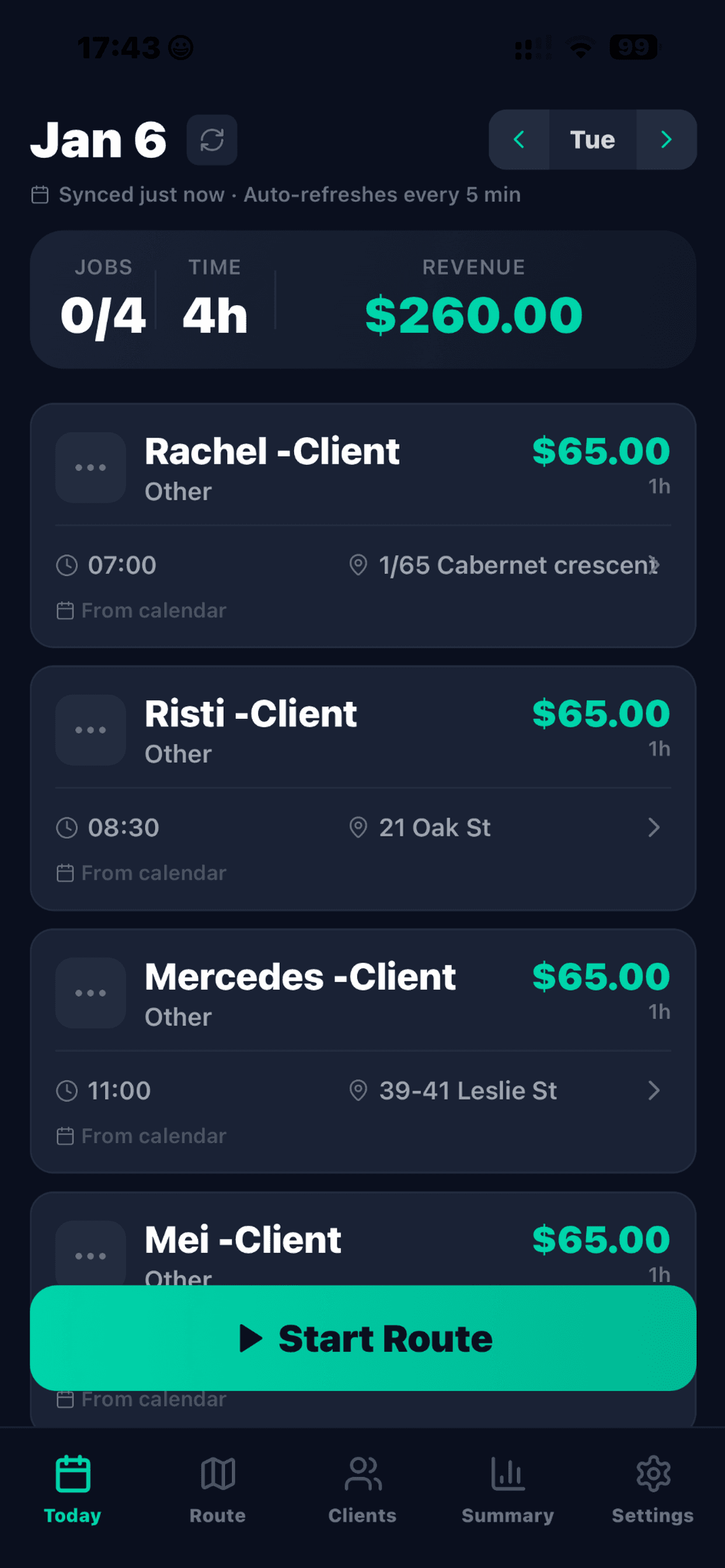 Daily Job Scheduling screenshot